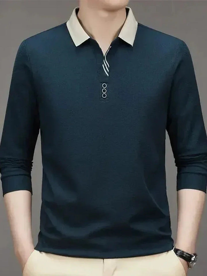 André | Polo elegante de manga comprida
