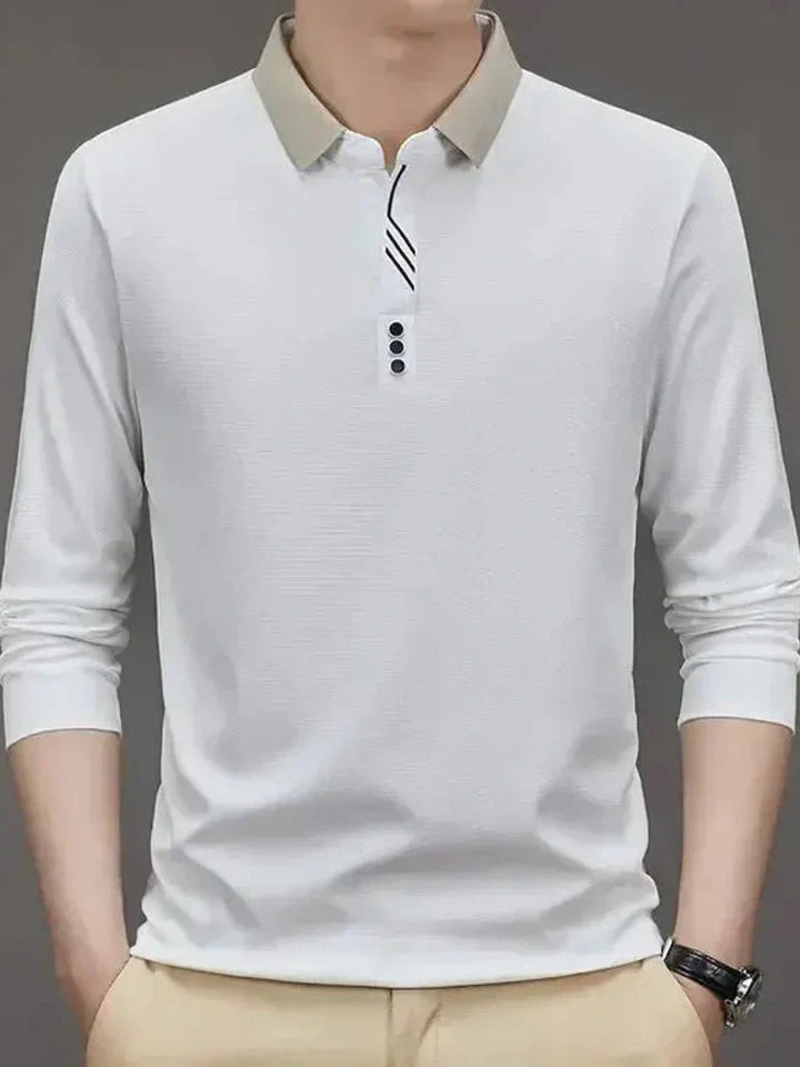 André | Polo elegante de manga comprida