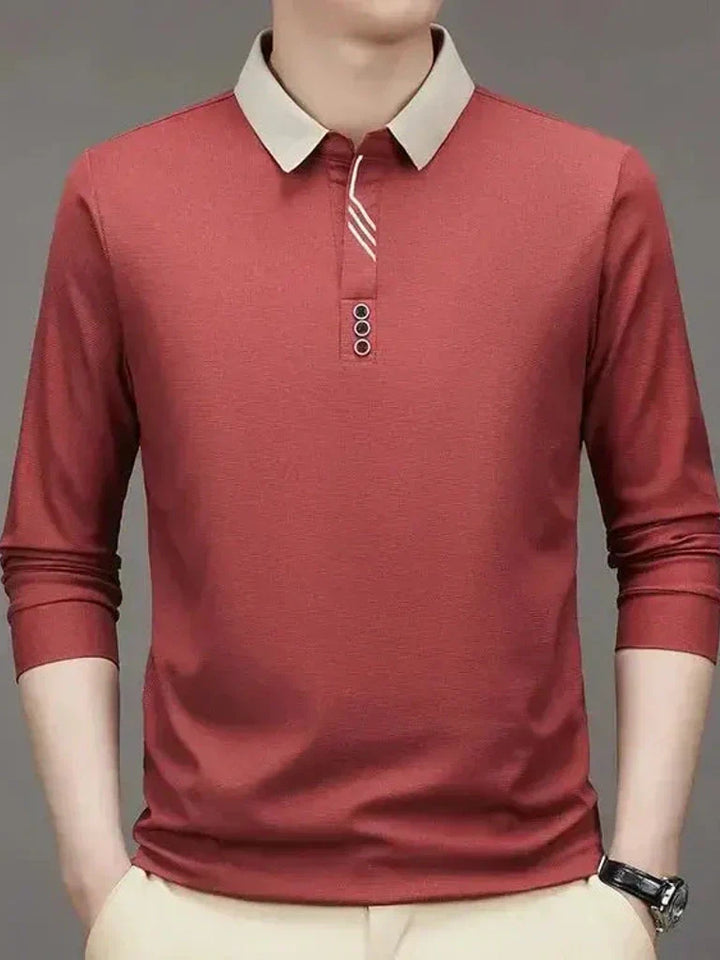 André | Polo elegante de manga comprida