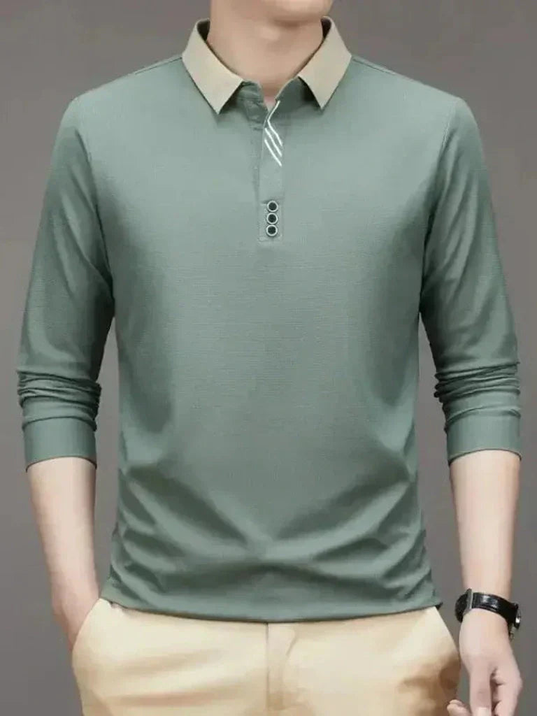 André | Polo elegante de manga comprida