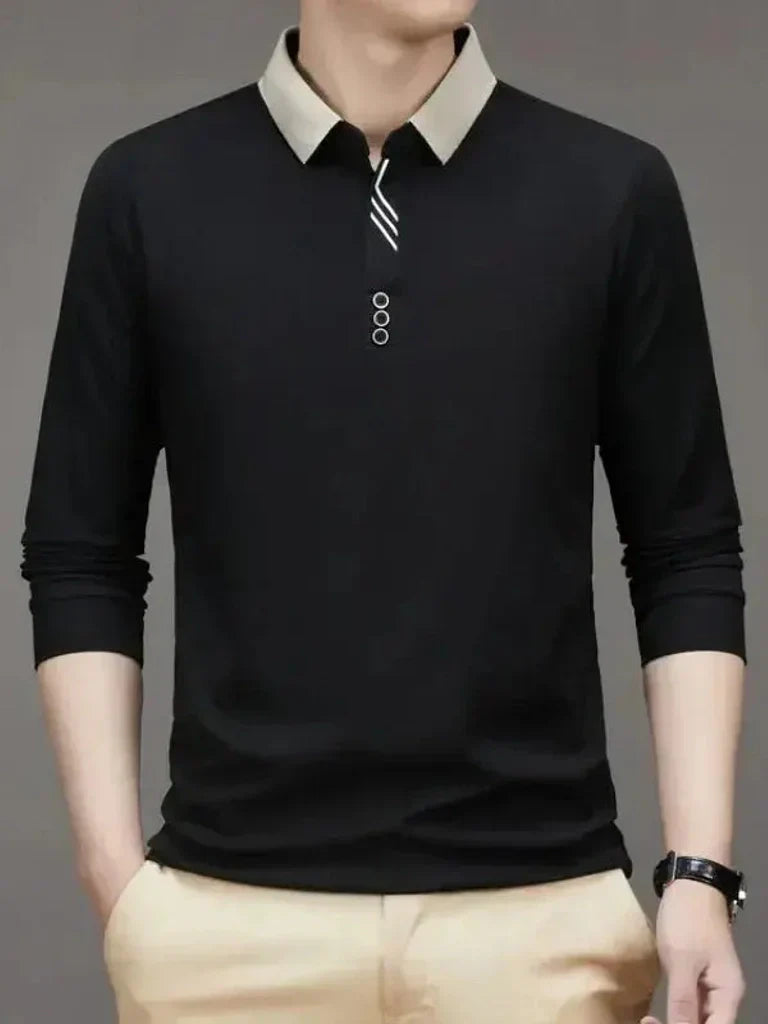 André | Polo elegante de manga comprida