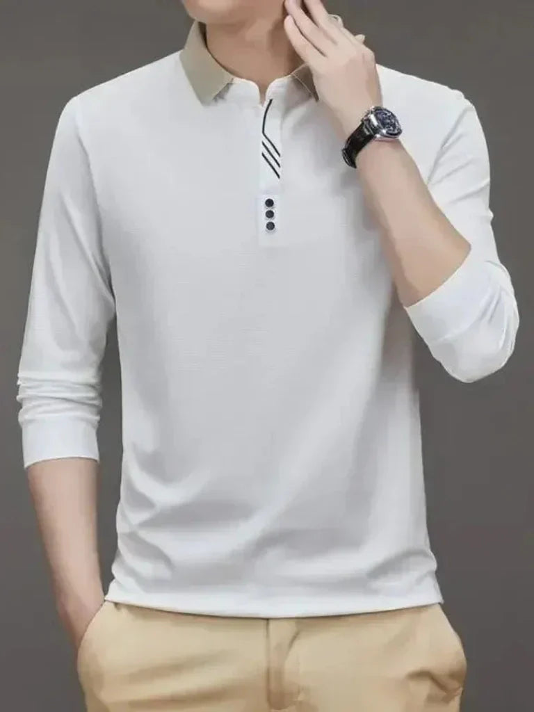 André | Polo elegante de manga comprida