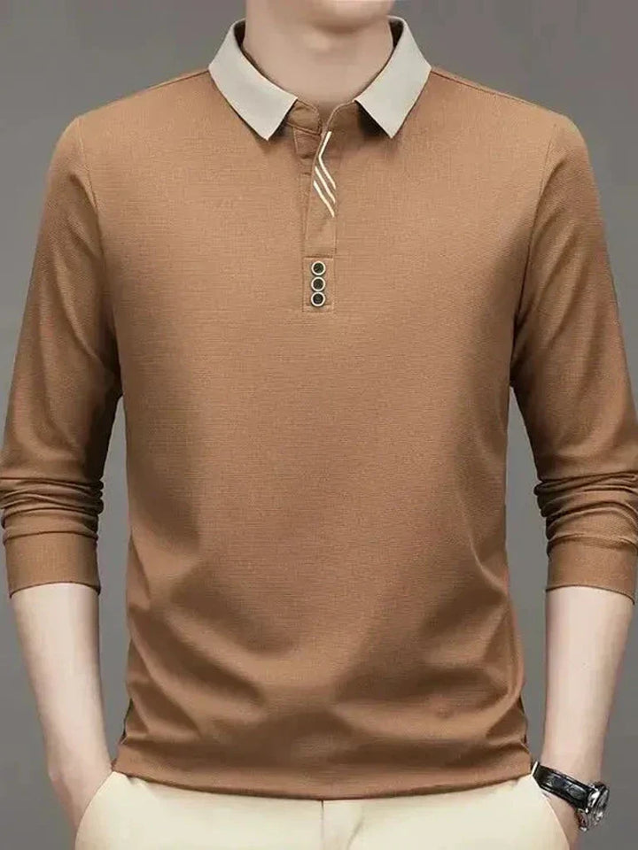 André | Polo elegante de manga comprida