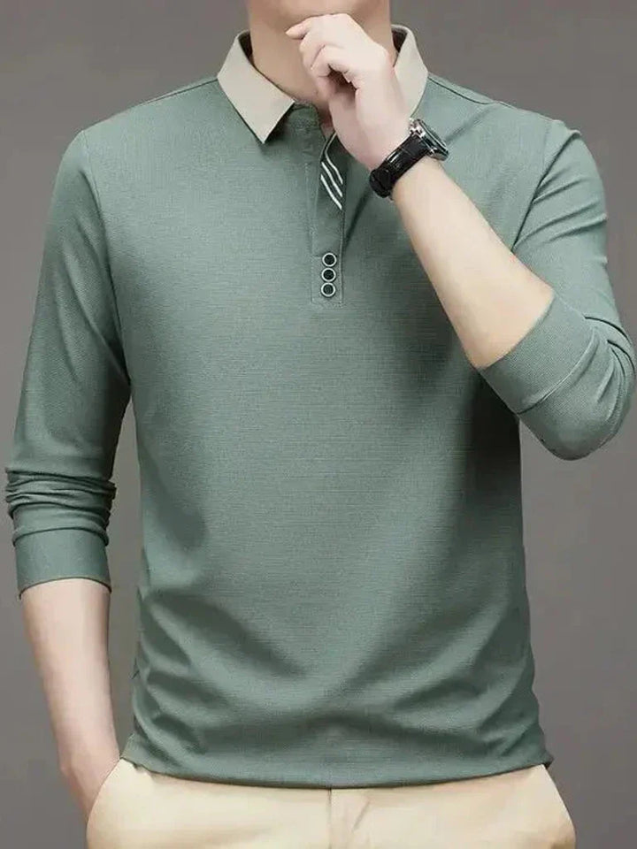 André | Polo elegante de manga comprida