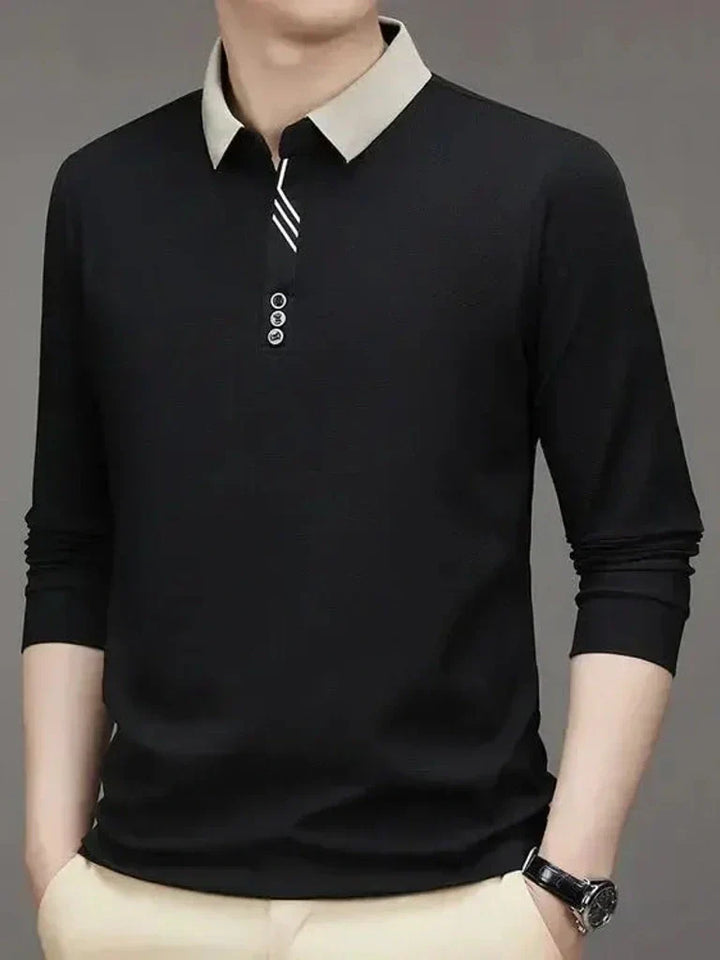 André | Polo elegante de manga comprida
