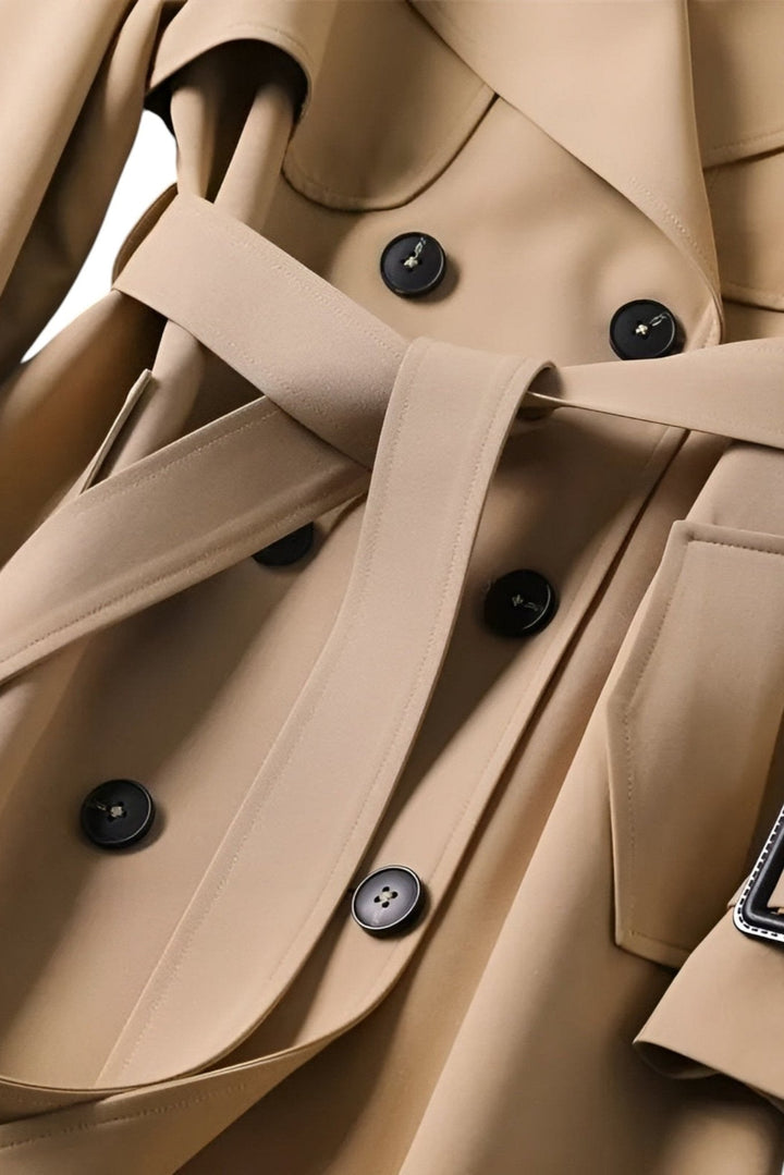 Liliana | Elegante casaco comprido com cinto em cintura