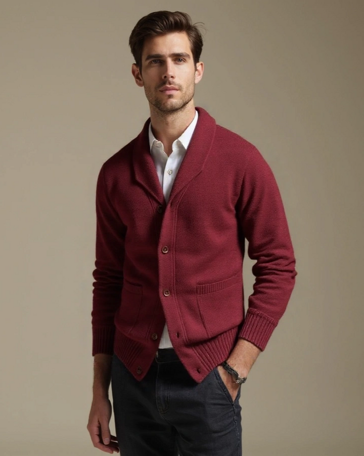 Paulo André | Cardigan trabalhado a malha